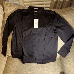 NWT Talbots WMN No Iron All Seasons Classic Shirt long sleeve BLK size 0 blouse